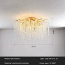GobekUsa Crystal Tassel LED Branch Chandelier for Dining Room and Home Decor