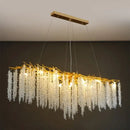 GobekUsa Crystal Tassel LED Branch Chandelier for Dining Room and Home Decor