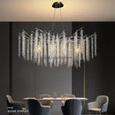 GobekUsa Crystal Tassel Pendant Chandelier for Dining Room, Kitchen Island, Hall - Luxury LED Lighting