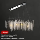 GobekUsa Crystal Tassel Pendant Chandelier for Dining Room, Kitchen Island, Hall - Luxury LED Lighting