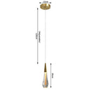 GobekUsa Crystal Tear Drop Chandelier: Gold LED Pendant Light for Villa Staircase and Living Room