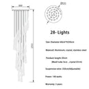 GobekUsa Crystal Tear Drop Chandelier for Staircase, LED Pendant Light in Gold - Indoor Decor