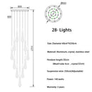GobekUsa Crystal Tear Drop Chandelier for Staircase, LED Pendant Light in Gold - Indoor Decor