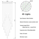GobekUsa Crystal Tear Drop Chandelier for Staircase, LED Pendant Light in Gold - Indoor Decor