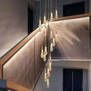 GobekUsa Crystal Tear Drop Ceiling Chandelier LED Pendant Light Fixture