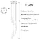GobekUsa Crystal Tear Drop Ceiling Chandelier LED Pendant Light Fixture