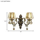 GobekUsa Modern Amber Crystal Teardrop Sconce Light Wall Mounted Lighting - Set of 2 Bulbs for Living Room