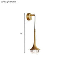GobekUsa Gold Crystal Teardrop Wall Sconce Light - Modern 1-Head LED Fixture with Metal Backplate