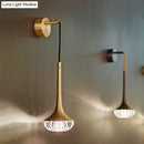 GobekUsa Gold Crystal Teardrop Wall Sconce Light - Modern 1-Head LED Fixture with Metal Backplate