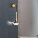 GobekUsa Gold Crystal Teardrop Wall Sconce Light - Modern 1-Head LED Fixture with Metal Backplate