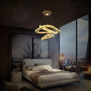 GobekUsa Crystal Triangle Chandelier: Modern K9 Pendant Light for Living & Dining Room
