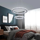 GobekUsa Crystal Triangle Chandelier: Modern K9 Pendant Light for Living & Dining Room