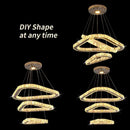 GobekUsa Crystal Triangle Chandelier: Modern K9 Pendant Light for Living & Dining Room