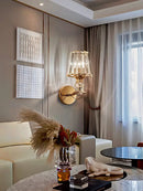 GobekUsa Crystal Wall Lamp: Modern Simple Luxury for Bedroom Staircase Living Room TV Background