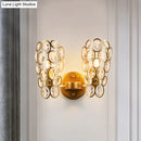 GobekUsa Modern 2-Bulb Crystal Wall Lamp with Gold Finish for Bedside