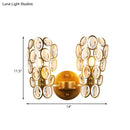 GobekUsa Modern 2-Bulb Crystal Wall Lamp with Gold Finish for Bedside