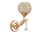 Modern gold crystal wall lamp bedroom spherical sconce decor by Decorbites