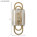 GobekUsa Contemporary Gold Wall Sconce with Tri-Sided Glass Rods - 2 Light Cylinder Fixture for Bedroom