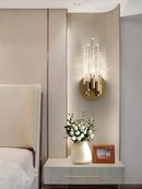 GobekUsa Crystal Wall Lamp: Modern & Simple Living Room Light for Corridor & Bedside