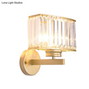 GobekUsa Modern Clear Crystal Wall Lamp with Gold Finish - Perfect for Hallway Lighting