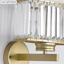 GobekUsa Modern Clear Crystal Wall Lamp with Gold Finish - Perfect for Hallway Lighting