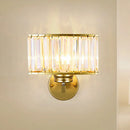 GobekUsa Modern Clear Crystal Wall Lamp with Gold Finish - Perfect for Hallway Lighting