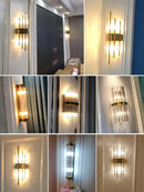 GobekUsa Crystal Wall Lamp for Modern Light Luxury Living Room, Bedroom, and Dining Area