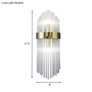 GobekUsa Modern Gold Crystal 2-Light Layered Wall Lamp - Stylish Sconce for Living Room