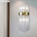 GobekUsa Modern Gold Crystal 2-Light Layered Wall Lamp - Stylish Sconce for Living Room