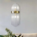 GobekUsa Modern Gold Crystal 2-Light Layered Wall Lamp - Stylish Sconce for Living Room