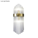 GobekUsa Modern Gold Crystal 2-Light Layered Wall Lamp - Stylish Sconce for Living Room