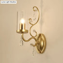 GobekUsa Modern Crystal Brass Sconce Wall Light with Clear Glass Cylinder Shade