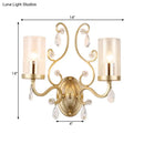 GobekUsa Modern Crystal Brass Sconce Wall Light with Clear Glass Cylinder Shade