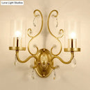 GobekUsa Modern Crystal Brass Sconce Wall Light with Clear Glass Cylinder Shade