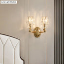 GobekUsa Modern Gold K9 Crystal Wall Sconce Light for Bedroom
