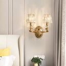 GobekUsa Modern Gold K9 Crystal Wall Sconce Light for Bedroom