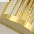 GobekUsa Modern Gold Wall Light Fixture with Clear Crystal Shade, Half Cylinder Design, 2 Lights