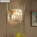 GobekUsa Clear Crystal Wall Sconce with 2 Semi-Drum Heads - Modern Living Room Lighting Fixture