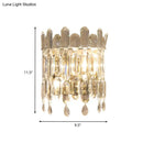 GobekUsa Clear Crystal Wall Sconce with 2 Semi-Drum Heads - Modern Living Room Lighting Fixture