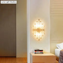 GobekUsa Modern Gold Crystal Wall Mounted Lamp - Prismatic, 2-Light Sconce for Living Room