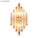 GobekUsa Modern Gold Crystal Wall Mounted Lamp - Prismatic, 2-Light Sconce for Living Room
