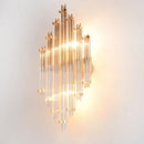 GobekUsa Modern Gold Crystal Wall Mounted Lamp - Prismatic, 2-Light Sconce for Living Room