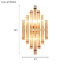 GobekUsa Modern Gold Crystal Wall Mounted Lamp - Prismatic, 2-Light Sconce for Living Room