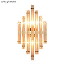 GobekUsa Modern Gold Crystal Wall Mounted Lamp - Prismatic, 2-Light Sconce for Living Room
