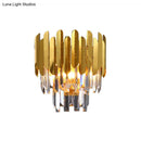 GobekUsa Modern Gold Crystal Wall Sconce: 3-Light Flush Lamp for Corridor