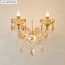 GobekUsa Modern Gold Crystal Wall Sconce with Faceted Heads - Elegant Bedroom Flower Lamp
