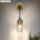 GobekUsa Modern 1-Light Gold Crystal Wall Sconce with Pendant Cord - Hand-Cut Lamp Fixture