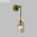 GobekUsa Modern 1-Light Gold Crystal Wall Sconce with Pendant Cord - Hand-Cut Lamp Fixture