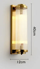 GobekUsa Crystal Wall Sconce: Modern Living Room Bedside Light Fixture Glass Gold Luminaire