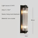 GobekUsa Crystal Wall Sconce: Copper LED Bedroom Lighting for TV Background, Dining Room